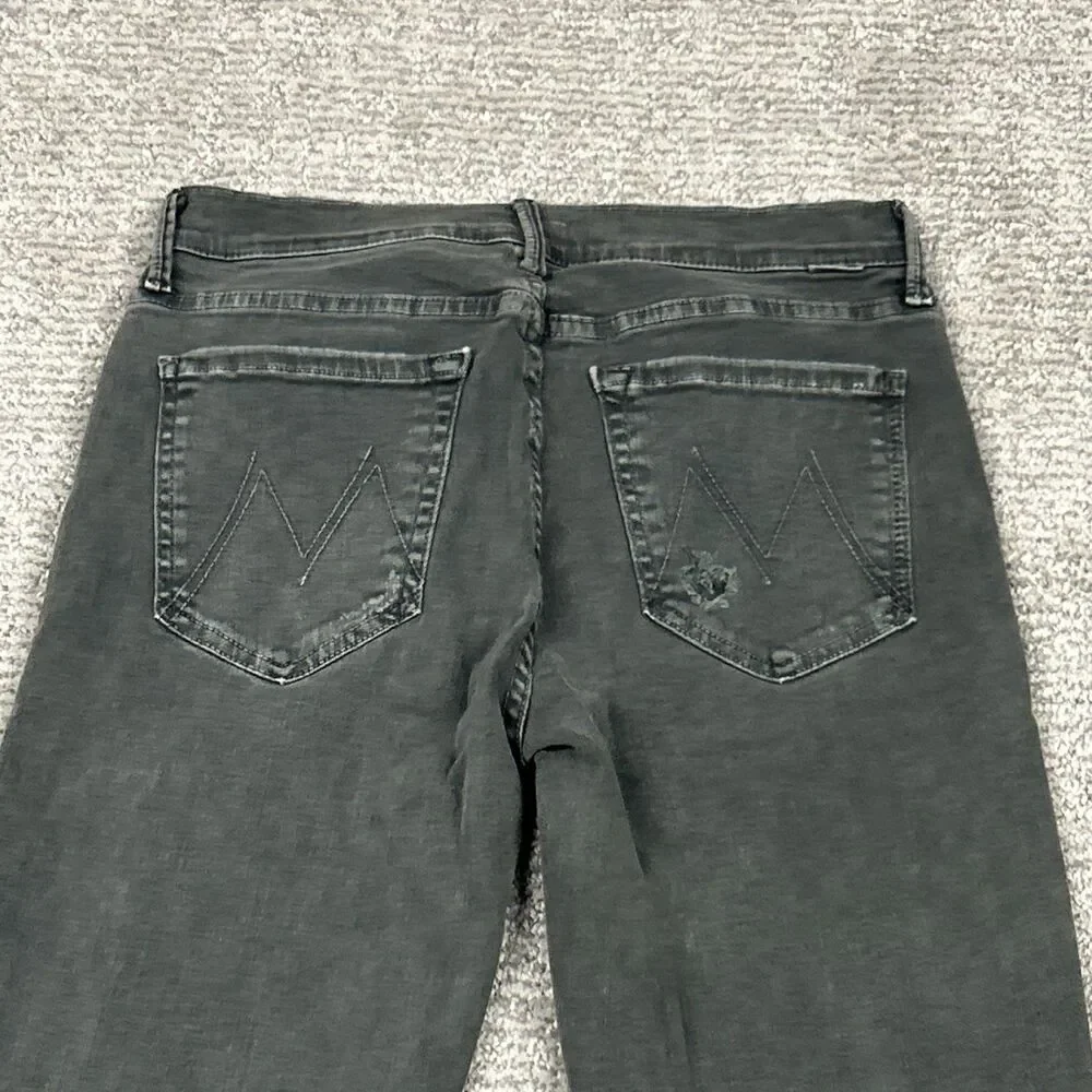 Mother The Charmer Jeans Womens 26 Sexy Just Walked Into Town Skinny Green Gray